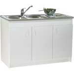Meuble sous - vier - neova - 120x60 - blanc - cuisine - porte(s)