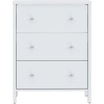 Meuble sous lavabo - blanc - 3 tiroirs - l64 x p40 x h83 cm - ipsarion