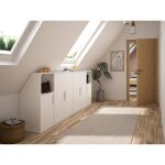 Meuble sous pente 6 portes et 2 niches - blanc - adezio