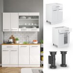 Meuble cuisine fame - line 60cm avec tiroir sans pt blanc haute brillance blanc vicco