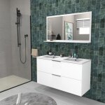 Meuble sous - vasque 2 tiroirs malaga 120 cm + vasque / blanc Meuble sous - vasque 2 tiroirs malaga 120 cm + vasque / blanc