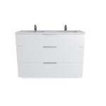 Meuble sous - vasque 3 tiroirs marbella 120 cm + vasque / blanc