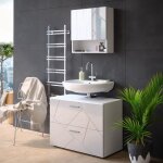Meuble sous vasque simple irma 80x58. 6cm blanc haute brillance blanc vicco Meuble sous vasque simple irma 80x58. 6cm blanc haute brillance blanc vicco