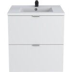 Meuble sous - vasque 2 tiroirs malaga 60 cm + vasque / blanc