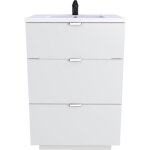 Meuble sous - vasque 3 tiroirs marbella 60 cm + vasque / blanc