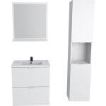 Meuble sous vasque malaga 60 cm + vasque + miroir + colonne / blanc