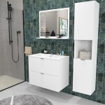 Meuble sous - vasque malaga 80 cm + vasque + miroir + colonne / blanc Meuble sous - vasque malaga 80 cm + vasque + miroir + colonne / blanc