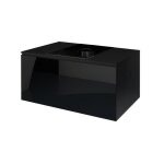 Meuble sous vasque suspendu collection owl noir mat et brillant plaque en verre noir idal pour salle ...