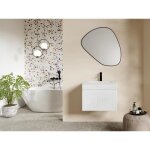 Meuble sous vasque suspendu stri� blanc - 60 cm - satara