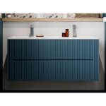 Meuble sous vasque suspendu strié bleu - 120 cm - pavani Meuble sous vasque suspendu strié bleu - 120 cm - pavani