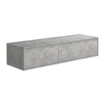 Meuble sous vasque suspendu - coloris gris béton - l150 cm - isaure ii Meuble sous vasque suspendu - coloris gris béton - l150 cm - isaure ii