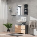 Meuble sous vasque simple j - shape 80x60. 8cm sonoma vicco Meuble sous vasque simple j - shape 80x60. 8cm sonoma vicco