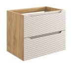 Meuble sous vasque - vivaldi - ocean beige - 70 cm - 2 tiroirs - design contemporain