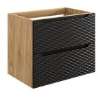 Meuble sous vasque - vivaldi - ocean black - 70 cm - 2 tiroirs - contemporain