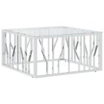 Table basse - salalis - sm0891 - acier inoxydable - verre trempé - 80x80x40 cm Table basse - salalis - sm0891 - acier inoxydable - verre trempé - 80x80x40 cm