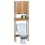 Meuble pour toilettes - tendence - rangement avec deux portes - bois - blanc / chne