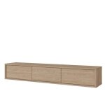 Meuble tv 180cm collection maanum. couleur ch�ne clair.