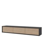 Meuble tv 180cm collection maanum. couleur gris et ch�ne clair.