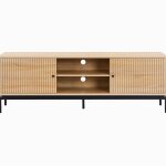 Meuble tv 2 portes effet bois 160 cm - talia