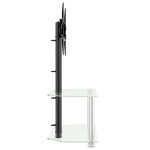 Meuble tv dangle - mothinessto - xy1705 - noir et argent - compatible vesa 100x100  600x400 - 2 niveaux ...