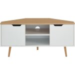 Meuble tv dangle - bata - gamme lyna - blanc et effet chne - l 115 x p 55 x h 535 cm