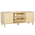 Homcom - meuble tv - bois - 115x40x48cm - beige