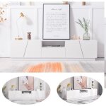 Meuble tv - banc tv 4 portes et tiroir - blanc brillant - bois mdf - design moderne