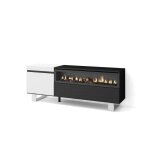 Meuble tv banc tl 150x35x57cm pour les tv jusqu 65 chemine lectrique design industriel blanc et ...