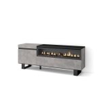 Meuble tv banc t�l� 150x35x57cm pour les tv jusqu� 65 chemin�e �lectrique design industriel ciment rf2473 ...