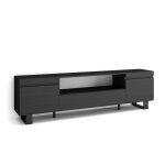 Meuble tv banc tl 200x35x57cm pour les tv jusqu 80 design industriel noir rf2185