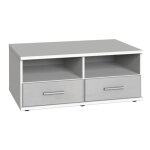 Meuble tv bas coloris blanc rechampis teinte béton gris clair - longueur 92 x hauteur 38 x profondeur ... Meuble tv bas coloris blanc rechampis teinte béton gris clair - longueur 92 x hauteur 38 x profondeur ...