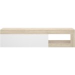 Meuble tv bas - lebo - chêne / blanc brillant - 204 x 42 x 48 cm Meuble tv bas - lebo - chêne / blanc brillant - 204 x 42 x 48 cm