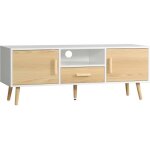 Homcom - meuble tv - panneaux de particules - 120x37x45. 5cm - bois naturel