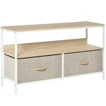 Homcom - meuble tv - mdf - 98x29x56cm - gris clair
