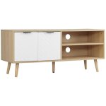 Homcom - meuble tv - panneau de particules - 110x39x48. 8cm - blanc