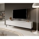 Meuble tv bemmi - 150 cm - blanc et pieds noirs