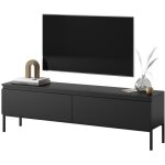 Meuble tv bemmi - 150 cm - noir et pieds noirs