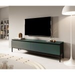 Meuble tv - selsey - bemmi - 150 cm - vert fonc� - m�lamine mate