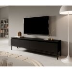 Meuble tv bemmi - 175 cm - noir et pieds noirs