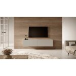 Meuble tv - selsey - bisira - 140 cm - taupe (gris - beige) - m�lamine mat