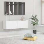 Meuble tv blanc - vidaxl - 100x30x30 cm - porte(s) - salon - laqué Meuble tv blanc - vidaxl - 100x30x30 cm - porte(s) - salon - laqué
