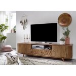 Meuble tv - bois massif dacacia laqu� (bois naturel) - mosayk 105