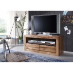 Meuble tv - bois massif de ch�ne sauvage huil� (tabacco brown) - montreux 303