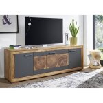 Meuble tv - bois massif de palissandre teint� (marron) - turin 07