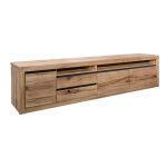 Meuble tv en bois de sheesham 173x40x48 marron clair laqu� mailand n� 126