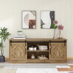 Meuble tv buffet centre de divertissement avec 2 portes coulissantes tagres rglables 150 * 40 * 60 ...