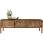 Meuble tv cannage et bois de manguier 140 cm - tiki - rendez - vous d�co
