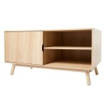 Meuble tv coloris naturel - longueur 100 x profondeur 40 x hauteur 50 cm