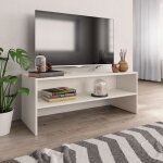 Meuble tv contemporain ovonni blanc 100 x 40 x 40 cm - bois - panneaux de particules - classique - salon ... Meuble tv contemporain ovonni blanc 100 x 40 x 40 cm - bois - panneaux de particules - classique - salon ...