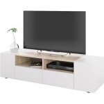 Meuble tv décor blanc et chêne - 138 cm (longueur) x 34 cm (hauteur) x 40 cm (profondeur). Meuble tv décor blanc et chêne - 138 cm (longueur) x 34 cm (hauteur) x 40 cm (profondeur).